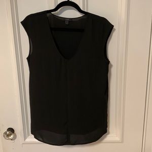 Size 4 J. Crew black cap sleeve blouse